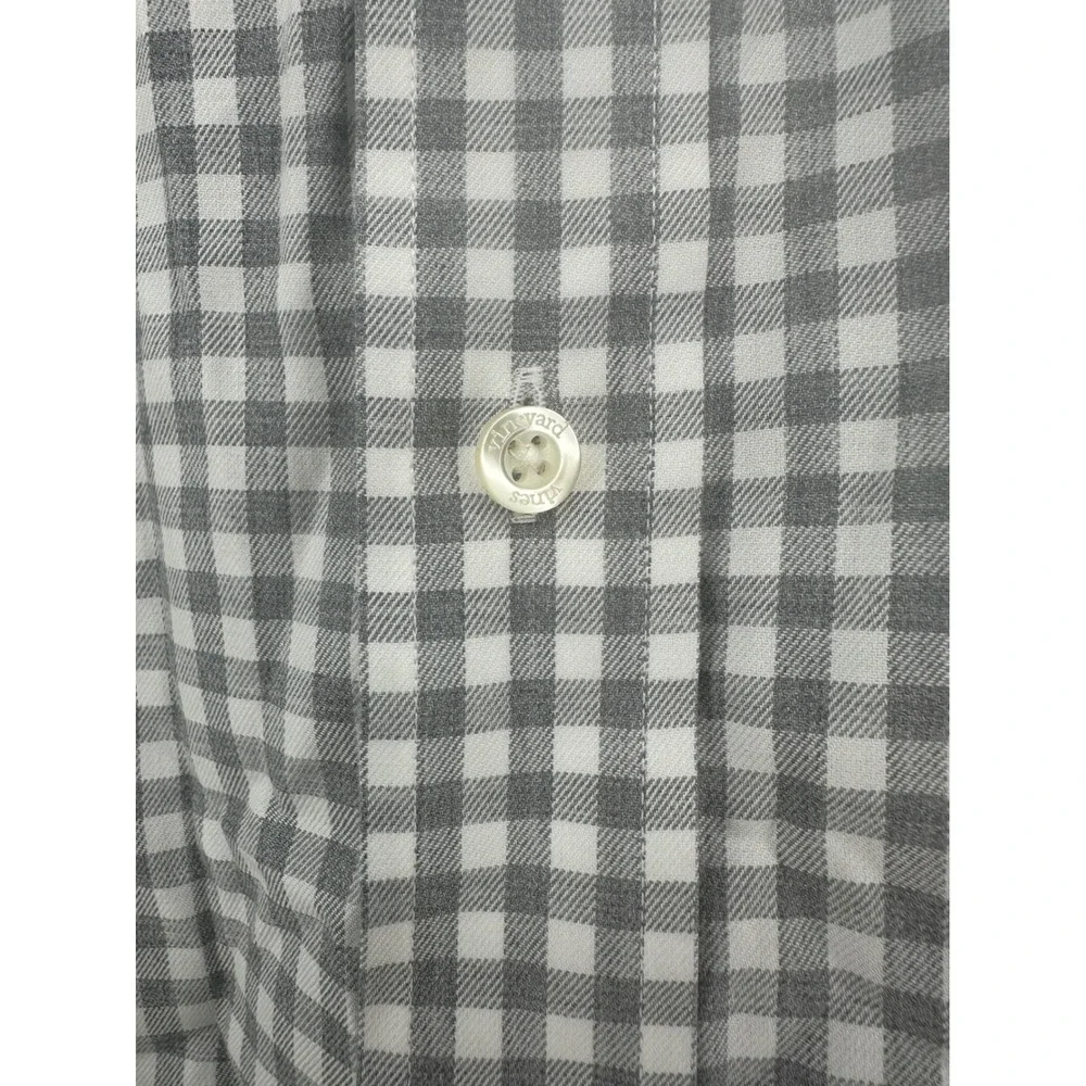 Vineyard Vines Classic Fit Tucker Shirt Mens XL Grey Gingham Cotton Button Down